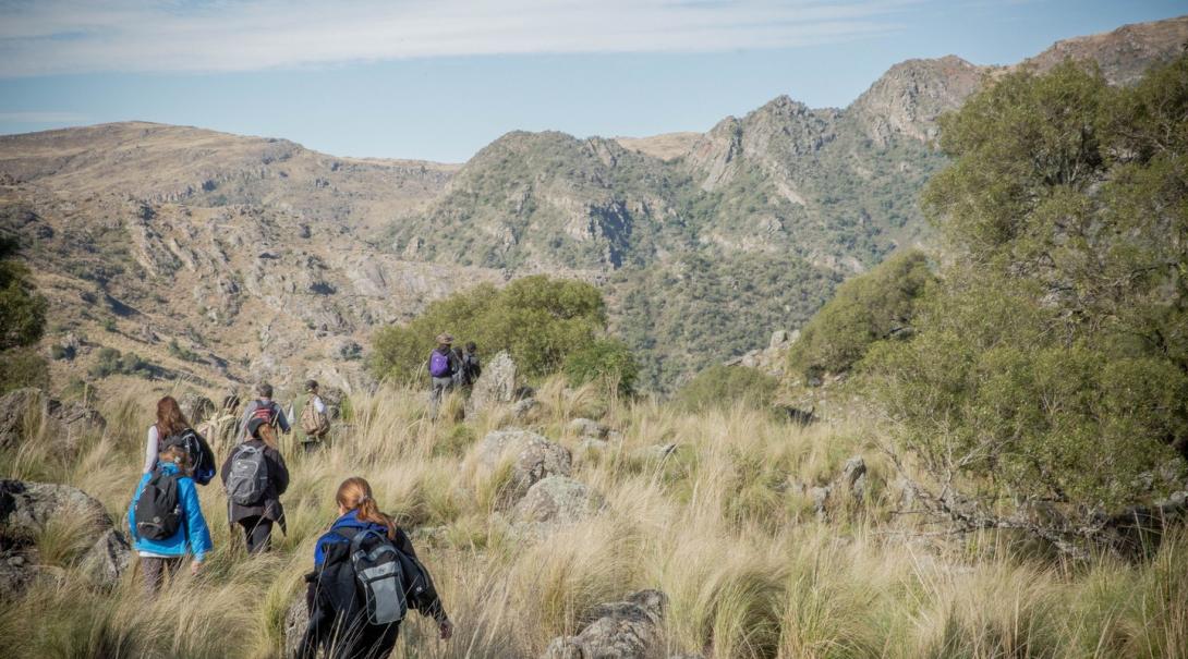 Projects Abroad volunteers taking a hike in Argentina to explore some of the natural environment Volunteers spending some time out of the Spanish classroom by taking a hike in the Argentina wilderness